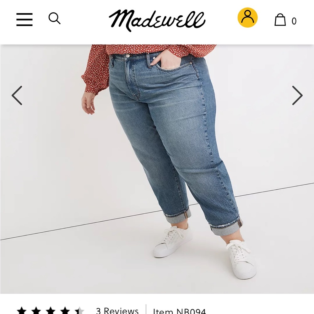 Madewell women’s plus size 28w high rise slim boyfriend jeans